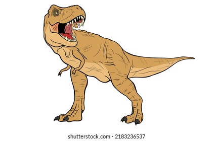 Premium Vector  Cartoon dinosaur, tyrannosaurus rex, coloring