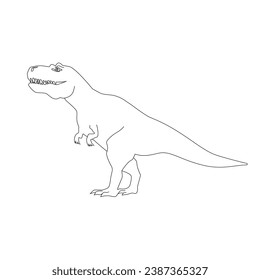 Tyrannosaurs Rex or T-Rex line icon, Dinosaurs prehistoric creature. Flat vector sign