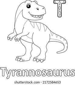 Tyrannosaurus Alphabet ABC Farbseite T