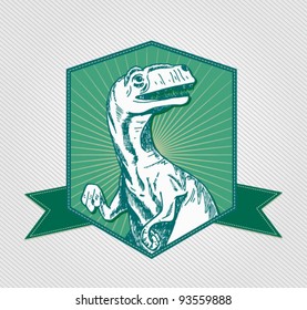 Tyrannosaurus badge hand-drawn illustration