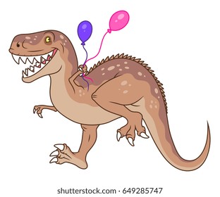 Tyrannosaurus with balloons