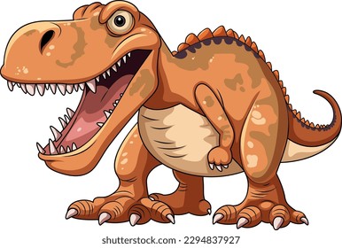A Tyrannosaurus cartoon character isolated illustration