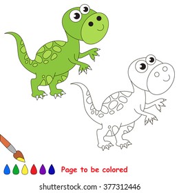 Tyrannosaurus cartoon. Page to be colored. 