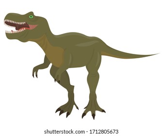 Tyrannosaurus in cartoon style. Predatory dinosaur isolated on white background.