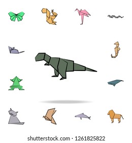 tyrannosaurus colored origami icon. Detailed set of origami animal in hand drawn style icons. Premium graphic design. One of the collection icons for websites, web design, mobile