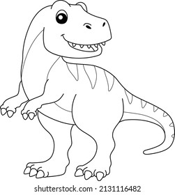 Tyrannosaurus Coloring Isolated Page for Kids