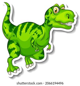 Tyrannosaurus dinosaur cartoon character sticker illustration