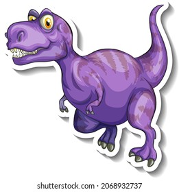 Tyrannosaurus dinosaur cartoon character sticker illustration