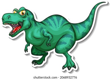 Tyrannosaurus dinosaur cartoon character sticker illustration
