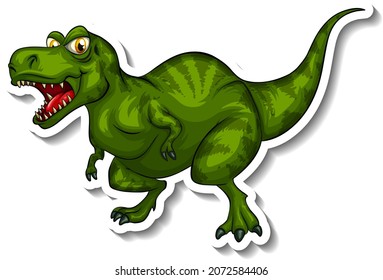 Tyrannosaurus dinosaur cartoon character sticker illustration