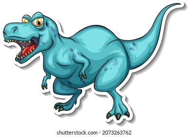 Tyrannosaurus dinosaur cartoon character sticker illustration