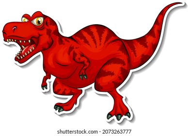 Tyrannosaurus dinosaur cartoon character sticker illustration