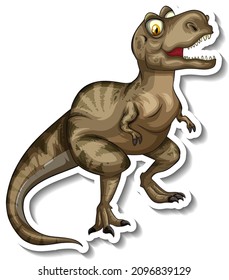 Tyrannosaurus dinosaur cartoon character sticker illustration