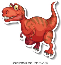 Tyrannosaurus dinosaur cartoon character sticker illustration