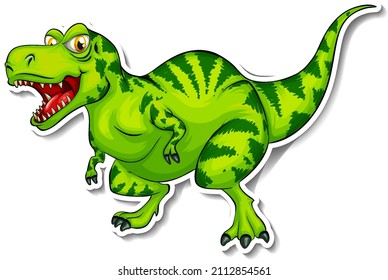 Tyrannosaurus dinosaur cartoon character sticker illustration