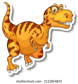 Tyrannosaurus Dinosaur Cartoon Character Sticker Illustration