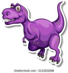 Tyrannosaurus dinosaur cartoon character sticker illustration