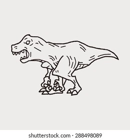 Tyrannosaurus dinosaur doodle