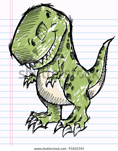 ティラノサウルス恐竜落書きスケッチベクターイラストアート のベクター画像素材 ロイヤリティフリー