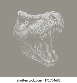 Tyrannosaurus Dinosaur . Hand drawn. Vector eps 8