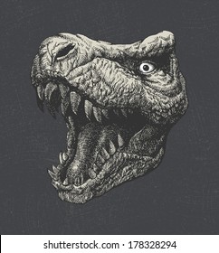 Tyrannosaurus Dinosaur . Hand drawn. Vector eps 8
