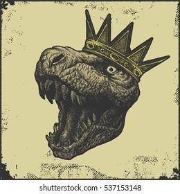 Tyrannosaurus Dinosaur Hand drawn Vector illustration.