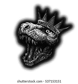 Tyrannosaurus Dinosaur Hand drawn Vector illustration.