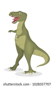 Tyrannosaurus dinosaur isolated ancient creature on white.