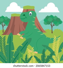 tyrannosaurus dinosaur and nature landscape