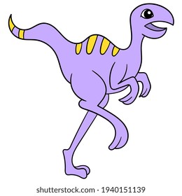 Tyrannosaurus dinosaur is purple with toothless teeth, vector illustration art. doodle icon image kawaii.