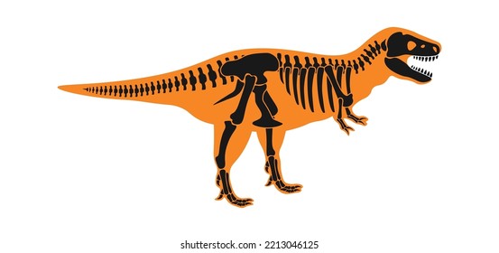 Tyrannosaurus Dinosaur skeleton Prehistoric Animal. Vector illustration