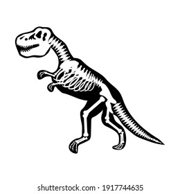 tyrannosaurus dinosaur skeleton, vector illustration