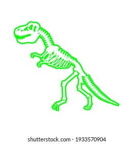 tyrannosaurus dinosaur skeleton, vector illustration