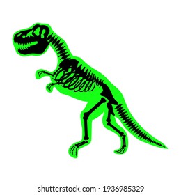 Tyrannosaurus dinosaur skeleton, vector illustration