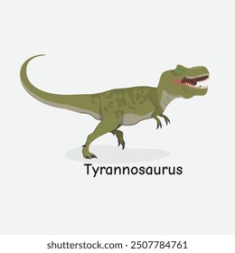 Tyrannosaurus Dinosaur Vector Illustration with Fearsome Jaws