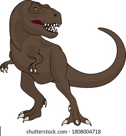 Tyrannosaurus dinosaur. Vector illustration on the theme of archaeology and dinosaurs on a white isolated background.