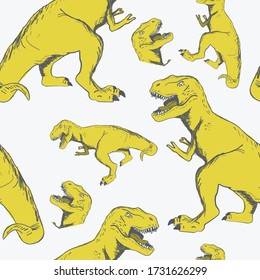 Tyrannosaurus dinosaurs seamless pattern. Vector illustration design for fashion fabrics, animal textile graphics, prints, wallpapers and other uses.
