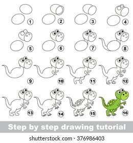 Tyrannosaurus. Drawing tutorial.