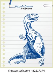 Tyrannosaurus hand-drawn illustration