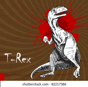 Tyrannosaurus hand-drawn illustration