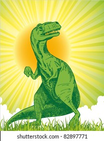 Tyrannosaurus hand-drawn illustration
