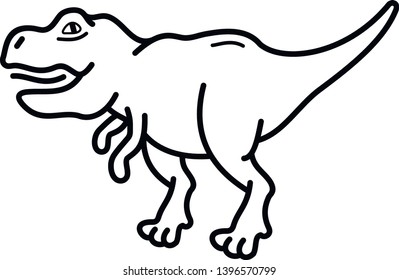 Tyrannosaurus icon in outline style on white background