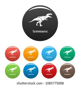 Tyrannosaurus icon. Simple illustration of tyrannosaurus vector icons set color isolated on white