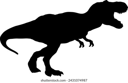 Tyrannosaurus, isolated dinosaur silhouette vector illustration