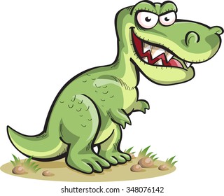 tyrannosaurus, isolated on white, vector, cartoon