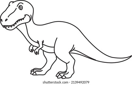 Tyrannosaurus line art vector drawing