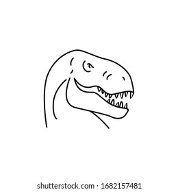 Tyrannosaurus line icon. Isolated on white background