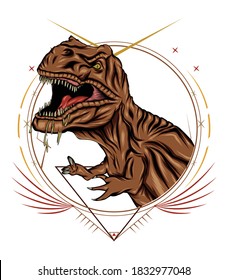 Tyrannosaurus logo template. T-rex design illustration.