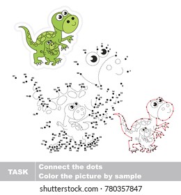 tyrannosaurus mom and her infant. Dot to dot educational game for kids.