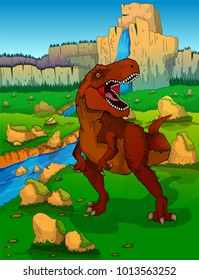 Tyrannosaurus on the background of nature